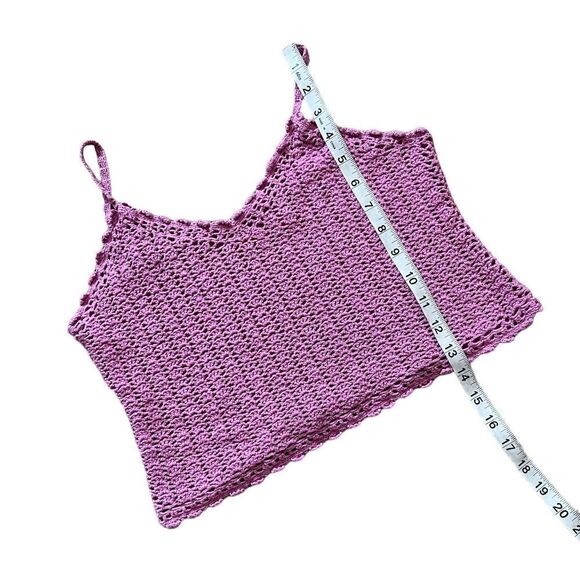 Purple Crochet Crop Spaghetti Strap Casual Top S
L - Picture 8 of 8